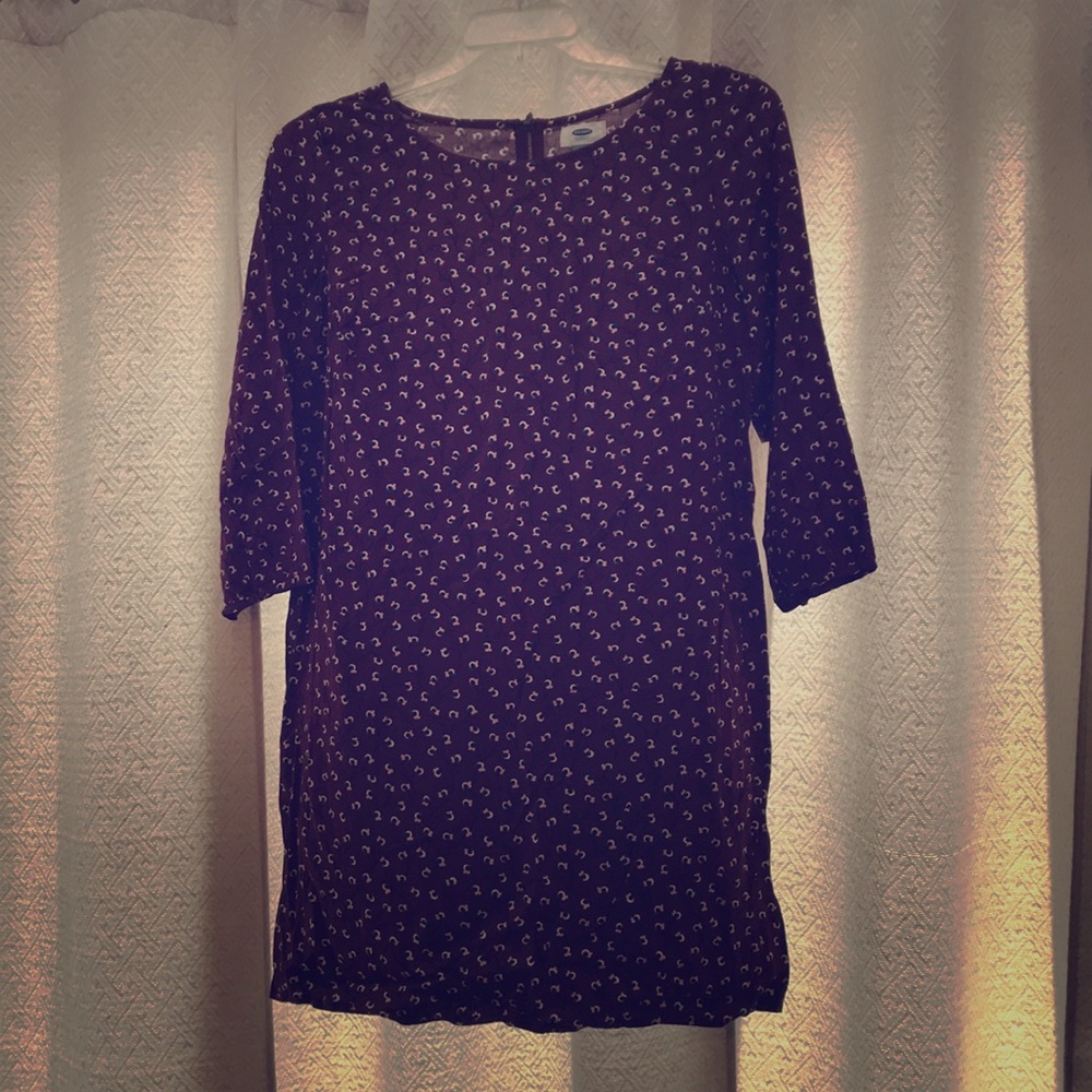 Burgundy Floral Dress with Half Zip Back
